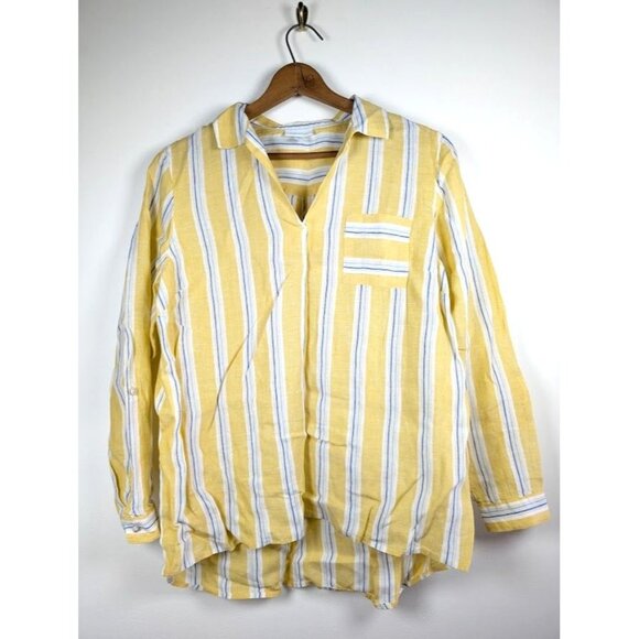 J jill Love Linen Top Size Large Costal Beach Lagenlook Tunic Summer Lightweight - Picture 7 of 7